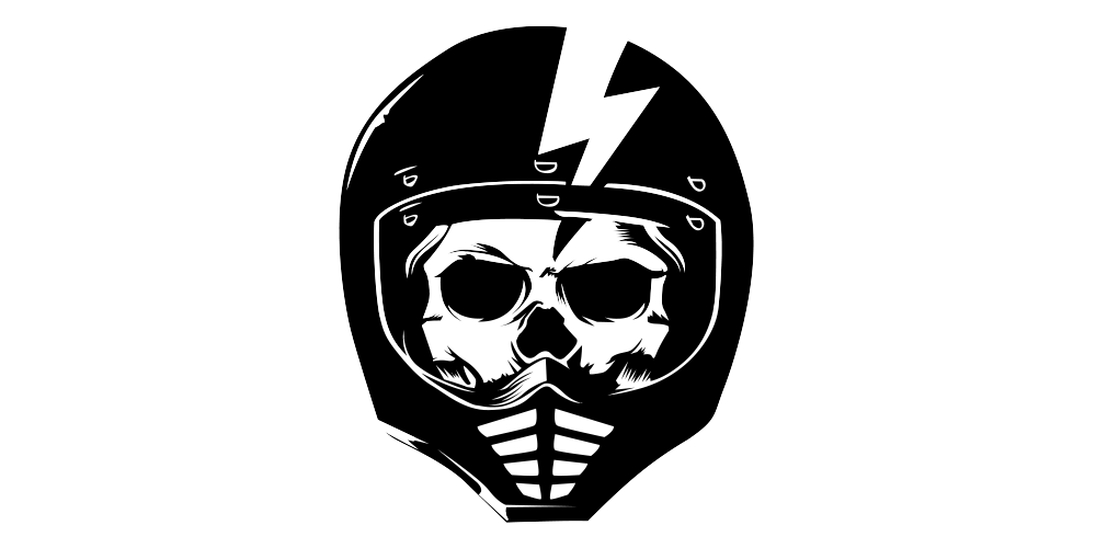Hell yeah! A skull in a helmet! With flashes!